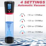 Electric Penis Pump for Men with 4 Suction Intensities, Male Sex Toys Automatic Vacuum Pump Sensuality Pump Penis Enlargers Stimulation Device, Pump & Enlarges, Black/Red